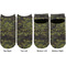 Green Camo Adult Ankle Socks - Double Pair - Front and Back - Apvl