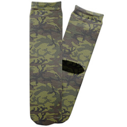 Green Camo Adult Crew Socks