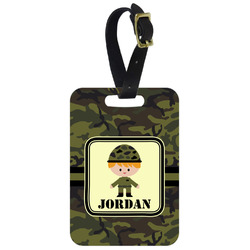 Green Camo Metal Luggage Tag w/ Name or Text