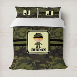 Green Camo Duvet Cover Set - Full / Queen (Personalized)