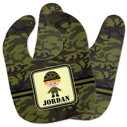 Green Camo Baby Bib w/ Name or Text