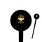 Green Camo Black Plastic 4" Food Pick - Round - Closeup