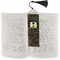 Green Camo Bookmark with tassel - In book