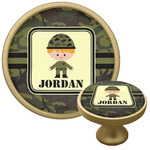 Green Camo Cabinet Knob - Gold (Personalized)