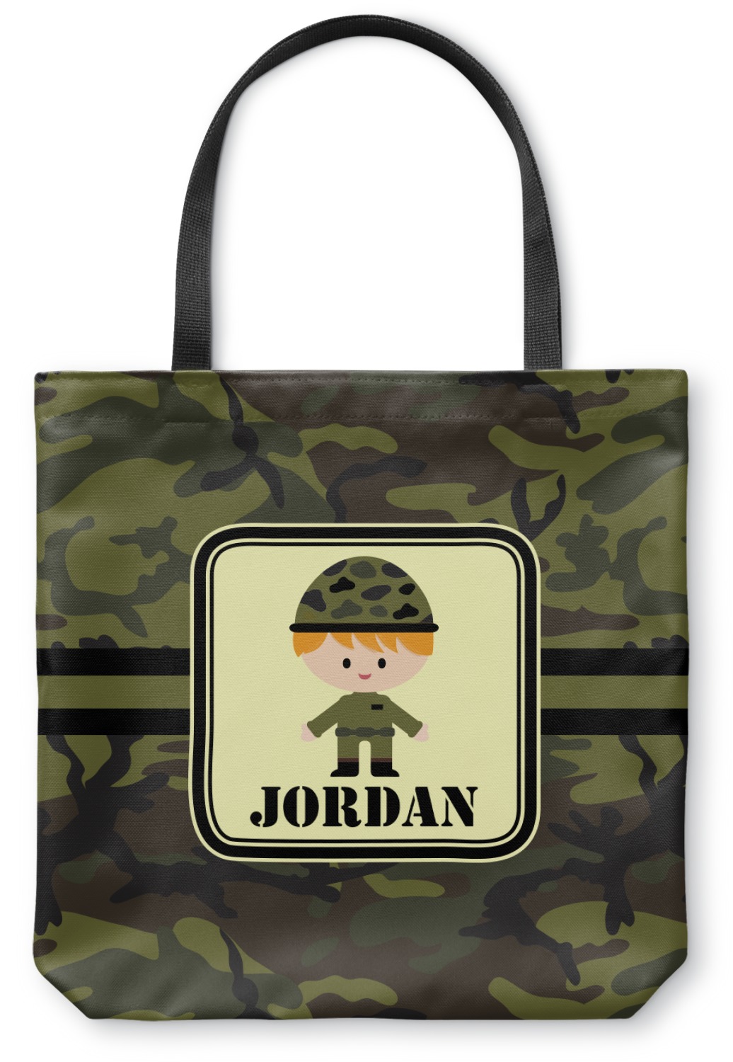 green camo neoprene tote