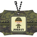 Green Camo Rear View Mirror Ornament (Personalized)