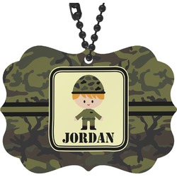 Green Camo Rear View Mirror Decor (Personalized)