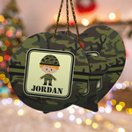 Green Camo Ceramic Ornament w/ Name or Text