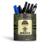 Green Camo Ceramic Pen Holder