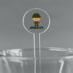 Green Camo 7" Round Plastic Stir Sticks - Clear (Personalized)