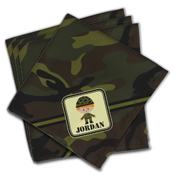 Green Camo Cloth Napkins (Set of 4) (Personalized)