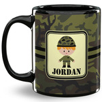 Green Camo 11 Oz Coffee Mug - Black (Personalized)