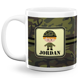 Green Camo 20 Oz Coffee Mug - White (Personalized)