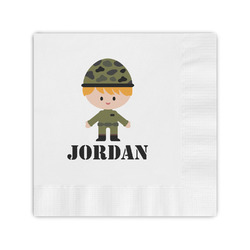 Green Camo Coined Cocktail Napkins (Personalized)