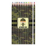 Green Camo Colored Pencils (Personalized)