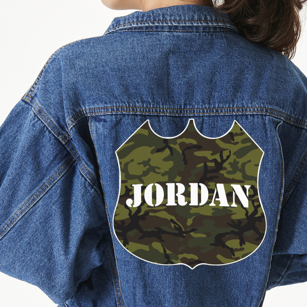 Custom Green Camo Twill Iron On Patch - Custom Shape - 3XL (Personalized)