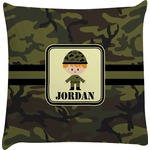 Green Camo Decorative Pillow Case (Personalized)