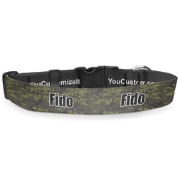 Green Camo Deluxe Dog Collar - Double Extra Large (20.5" to 35") (Personalized)