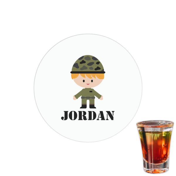 Custom Green Camo Printed Drink Topper - 1.5" (Personalized)