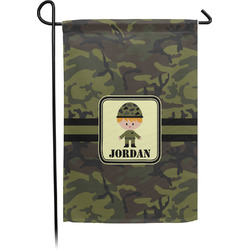 Green Camo Small Garden Flag - Single Sided w/ Name or Text