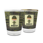 Green Camo Glass Shot Glass - 1.5 oz (Personalized)