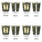 Green Camo Glass Shot Glass - with gold rim - Set of 4 - APPROVAL