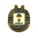 Green Camo Golf Ball Marker - Hat Clip - Gold