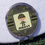 Green Camo Golf Ball Marker - Hat Clip