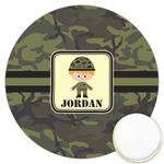 Green Camo Printed Cookie Topper - 3.25" (Personalized)