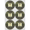 Green Camo Icing Circle - Large - Set of 6