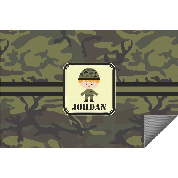 Custom Green Camo Indoor / Outdoor Rug - 5'x8' (Personalized)