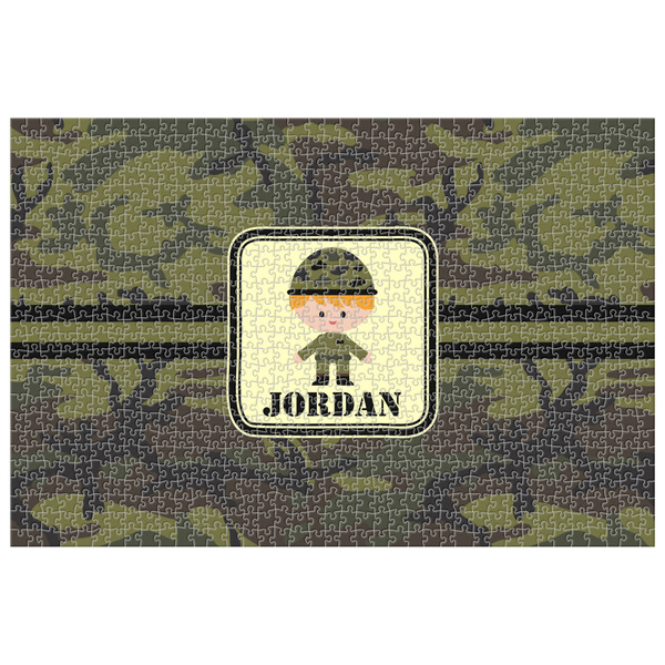 Custom Green Camo 1014 pc Jigsaw Puzzle (Personalized)