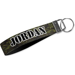 Green Camo Webbing Keychain Fob - Large (Personalized)