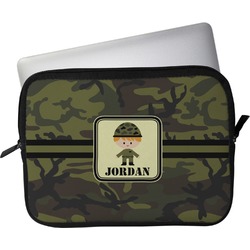 Green Camo Laptop Sleeve / Case - 15" (Personalized)