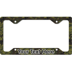 Green Camo License Plate Frame - Style C (Personalized)