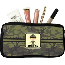 Green Camo Makeup / Cosmetic Bag (Personalized)