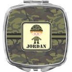 Green Camo Compact Makeup Mirror (Personalized)