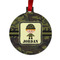 Green Camo Metal Ball Ornament - Front