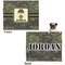 Green Camo Microfleece Dog Blanket - Large- Front & Back