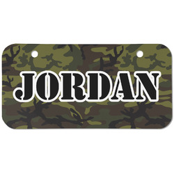 Green Camo Mini/Bicycle License Plate (2 Holes) (Personalized)