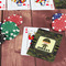 Green Camo On Table with Poker Chips