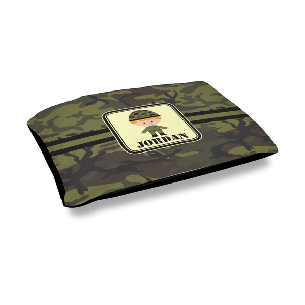 Custom Green Camo Outdoor Dog Bed - Medium (Personalized)