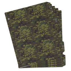 Green Camo Binder Tab Divider - Set of 5 (Personalized)
