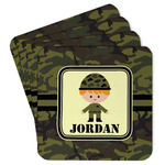 Green Camo Paper Coasters (Personalized)