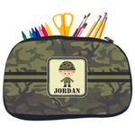 Green Camo Neoprene Pencil Case - Medium w/ Name or Text