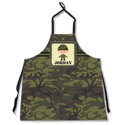 Green Camo Apron Without Pockets w/ Name or Text