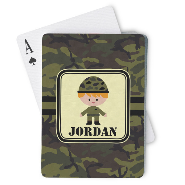 Custom Green Camo Playing Cards (Personalized)