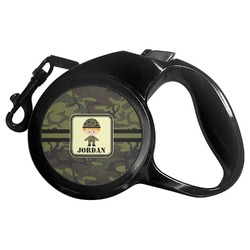 Green Camo Retractable Dog Leash - Large (Personalized)