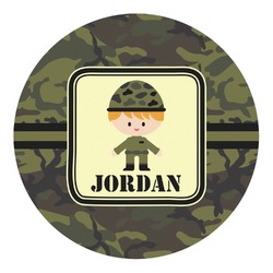 Green Camo Round Decal - Medium (Personalized)