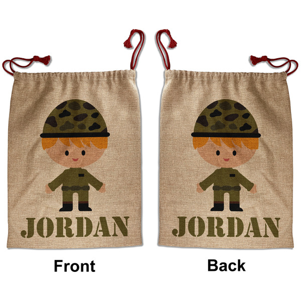 Custom Green Camo Santa Sack - Front & Back (Personalized)